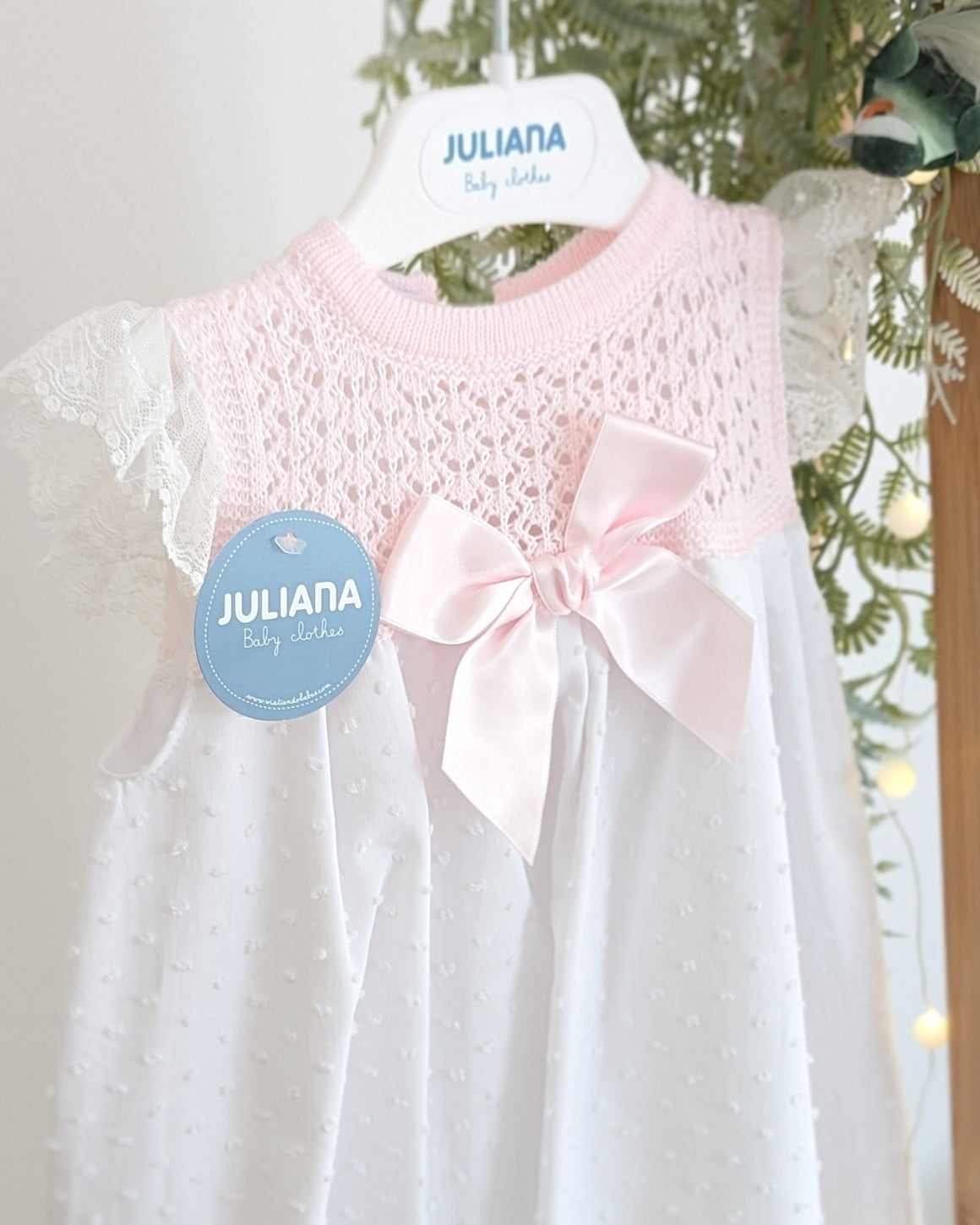 Faldon Punto Plumeti Rosa - Juliana