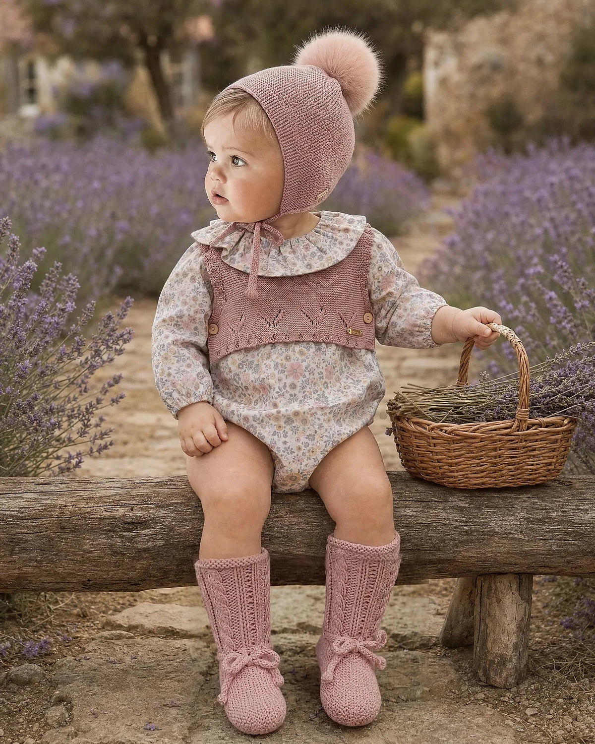 Pelele Tela Flores Rp Rosa Collection - Pangasa Baby