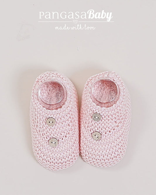 Sandalia Botones Rosa Empolvado - Pangasa Baby